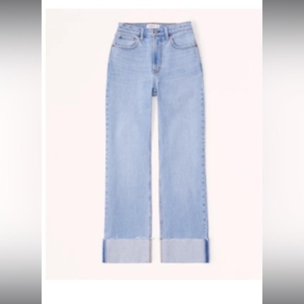 Abercrombie & Fitch Curve Love Relaxed 90s jeans w cuff size 25